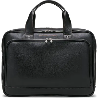 Brunello Cucinelli Leather Briefcase In Black