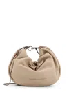 BRUNELLO CUCINELLI BRIOCHE HOBO BAG IN SOFT LEATHER WITH PRECIOUS CHAIN