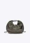 Brunello Cucinelli Brioche Suede Hobo Shoulder Bag In Gray