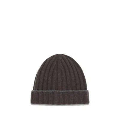 Brunello Cucinelli Brm2240900cd981bb Cashmere Ribbed Beanie In Gray
