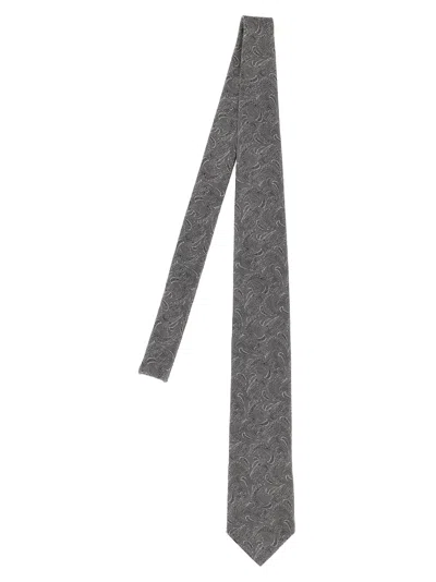 Brunello Cucinelli Brocade Tie In Gray