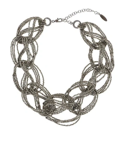 Brunello Cucinelli Bronze / Women's Necklace In Gray