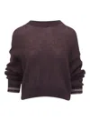 Brunello Cucinelli Metallic-trimmed Cashmere Sweater In Brown