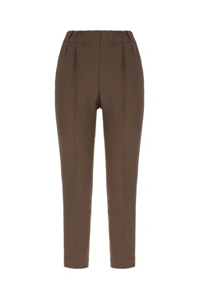 Brunello Cucinelli Brown Acetate Blend Pants