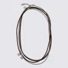 Brunello Cucinelli Brown And Silver Metal Bracelets In Black