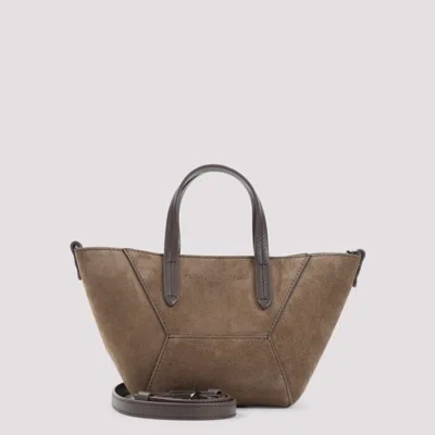 Brunello Cucinelli Brown Bc Duo Mini Tote