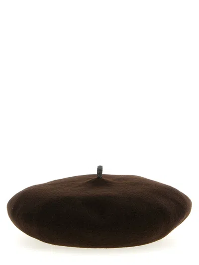 Brunello Cucinelli Brown Beret Hat