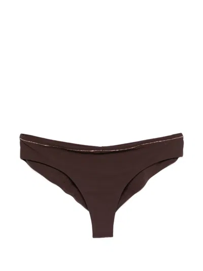 Brunello Cucinelli Bikini Bottom In Brown