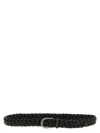 Brunello Cucinelli Belt With Jewel Buckle And Braided Design In Black