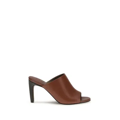 Brunello Cucinelli Brown Calf Leather Bos Taurus High Heel Women's Pumps