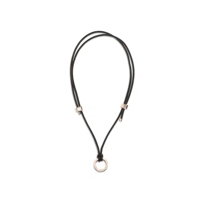 Brunello Cucinelli Brown Calf Leather Bos Taurus Keychain In Gold