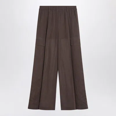 Brunello Cucinelli Brown Cargo Trousers In Cotton Women