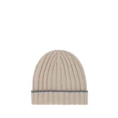 Brunello Cucinelli Brown Cashmere Beanie In Neutral