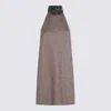 Brunello Cucinelli Knee Length Dress Herringbone Pattern In Gray