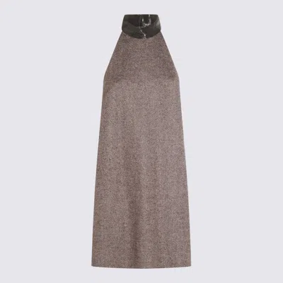 BRUNELLO CUCINELLI BROWN CASHMERE DRESS