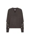 Brunello Cucinelli Sequin Sleeve Sweater Sweaters And Cardigans Brown In White