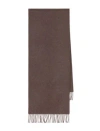 Brunello Cucinelli Brown Cashmere Fringed Scarf In Brown