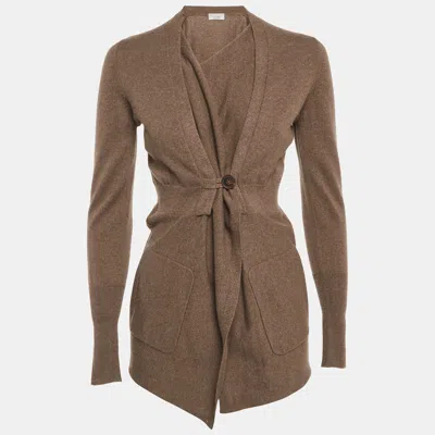 Pre-owned Brunello Cucinelli Brown Cashmere Knit Cardigan S