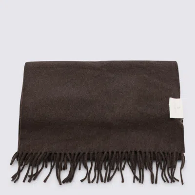 Brunello Cucinelli Soft Textured Scarf Fringe Detailing In Brown