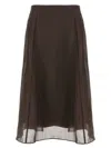 Brunello Cucinelli Pleated Skirt In Brown