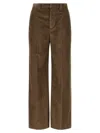 Brunello Cucinelli Wide Leg Corduroy Trousers In Brown