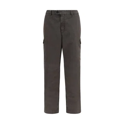 Brunello Cucinelli Brown Cotton Casual Trousers In Black