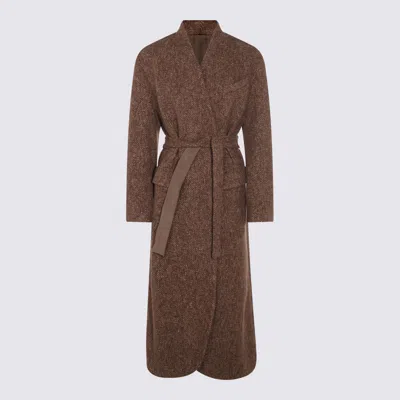 BRUNELLO CUCINELLI BROWN COTTON COAT