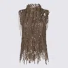 Brunello Cucinelli Sequined Cotton-blend Top In Nutshell
