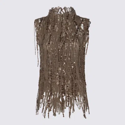 Brunello Cucinelli Brown Cotton Knitwear In Nutshell