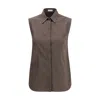 Brunello Cucinelli Brown Cotton Shirt In Brown