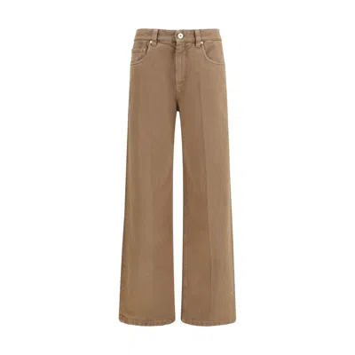 Brunello Cucinelli Brown Cotton Straight-leg Jeans