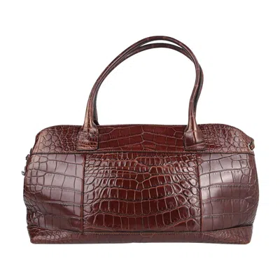 Pre-owned Brunello Cucinelli Brown Crocodile Satchel Bag