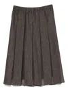 Brunello Cucinelli Women Denim Midi Skirt In Brown