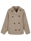 Brunello Cucinelli Women's Wool Double-breasted Coat In Brown