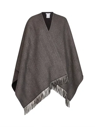 Brunello Cucinelli Brown Double Cashmere Reversible Poncho