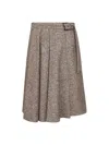 Brunello Cucinelli Kilt Midi Skirt In Neutral