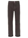 Brunello Cucinelli Dyed Jeans With Back Pocket And Belt Loops In Gray