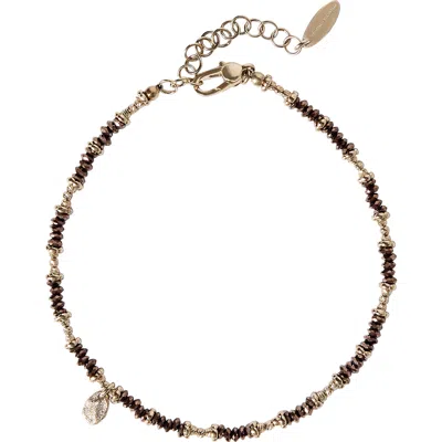 Brunello Cucinelli Brown Hematite And Sterling Silver Anklet