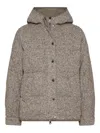Brunello Cucinelli Chevron-pattern Down Jacket In Gray