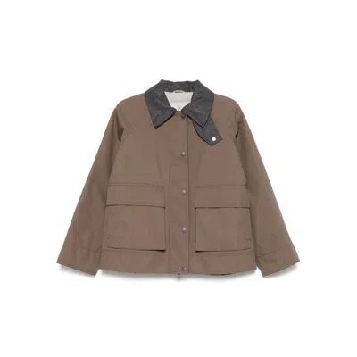 BRUNELLO CUCINELLI BRUNELLO CUCINELLI BROWN JACKETS - OVERSIZED JACKETS WOMEN