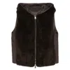 Brunello Cucinelli Reversible Hooded Faux Fur Vest In Brown