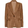 Brunello Cucinelli Cuoio Suede Leather Jacket