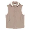 Brunello Cucinelli Sleeveless Down Jacket In Membraned Wool Flannel With Detachable Hood Clothing
