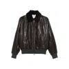Brunello Cucinelli Leather Jacket With Shearling Collar In Black