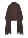 Brunello Cucinelli Hooded Fringed Cape In Brown