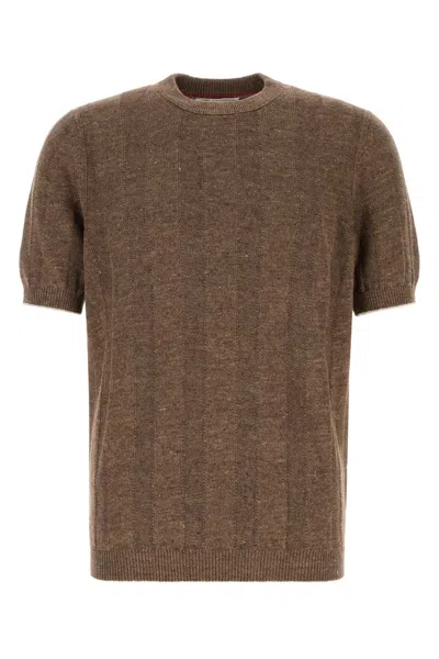 Brunello Cucinelli Brown Knit T-shirt