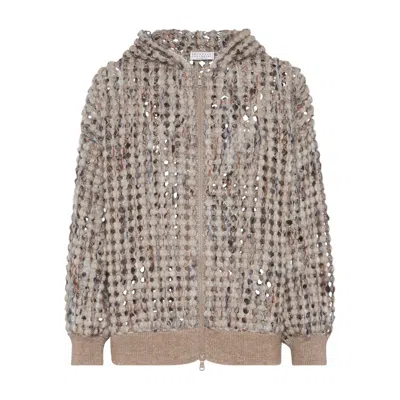BRUNELLO CUCINELLI BRUNELLO CUCINELLI BROWN KNITWEAR - CARDIGANS WOMEN