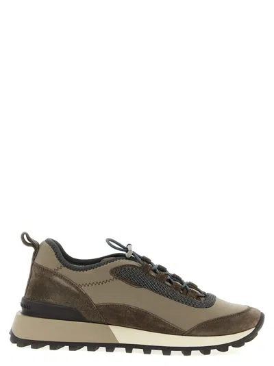 Brunello Cucinelli Brown Lace Up Sneakers
