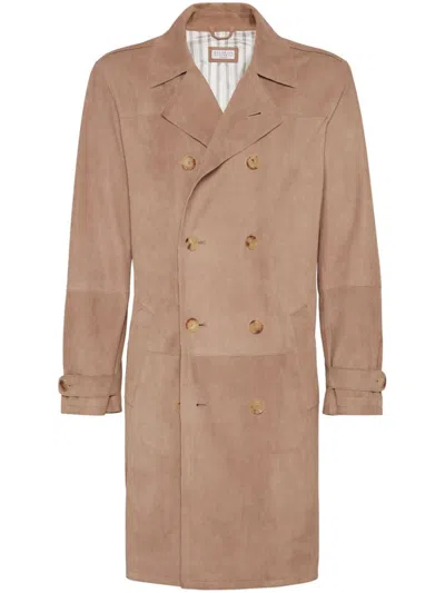 Brunello Cucinelli Brown Lamb Leather Coat