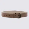 BRUNELLO CUCINELLI BROWN LEATHER BELT